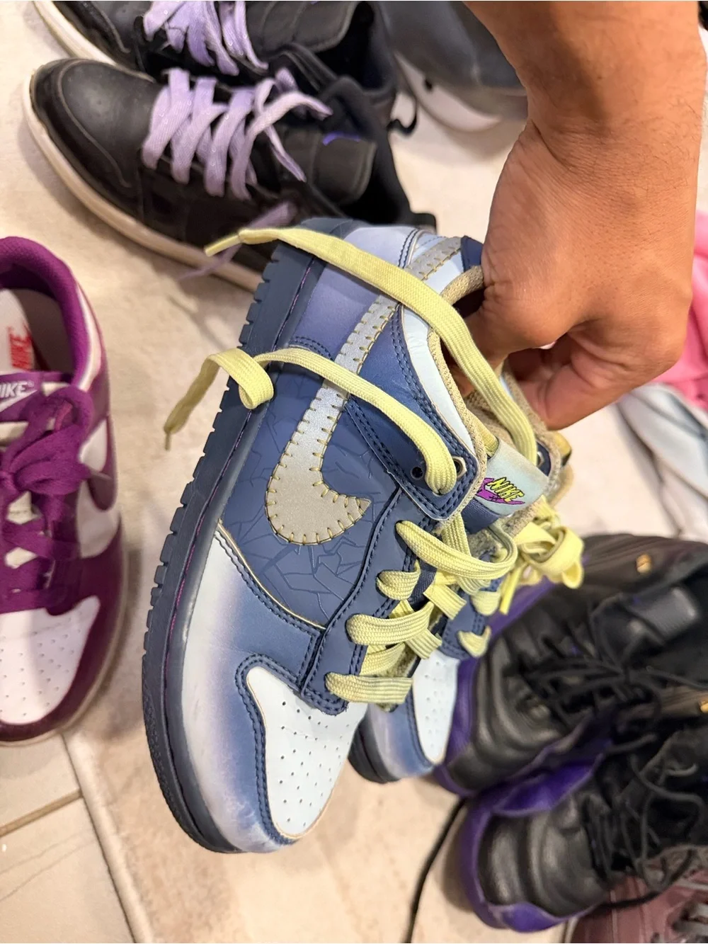 Nike Kids Sneakers in Purple, Black, Blue, Yellow, and Pink - Mixed Styles